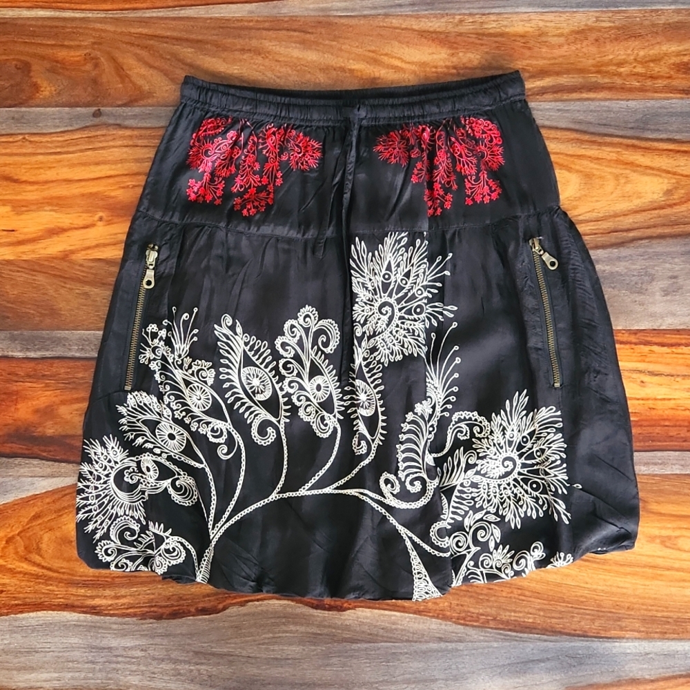 Desigual Bubble Skirt, Ladies 38, NWOT, Drawstring Elastic waist goregous print - Picture 1 of 10